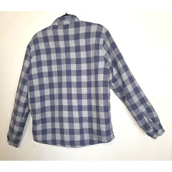 Tailor Vintage Blue Shirt Mens Sz L Shacket Sherpa Checkered Outdoor Lined - Picture 5 of 16